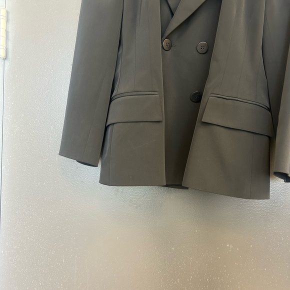 Holt Renfrew size 14 Black Double-Breasted Blazer EUC petty coat style buttons - Picture 9 of 15